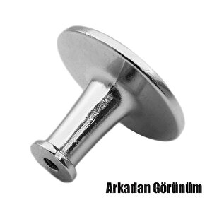 Düğme Noktalı Çekmece Dolap Kapak Kulpu Kulbu Krom Metal Kulp