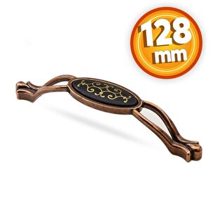 Çekmece Dolap Kapak Kulpu Kulbu 128 Mm Antik Bakır Metal Kulp