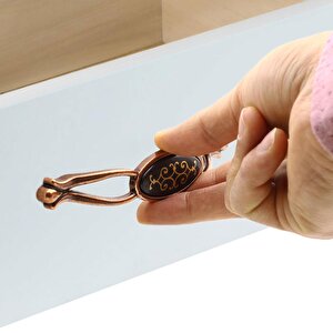 Çekmece Dolap Kapak Kulpu Kulbu 128 Mm Antik Bakır Metal Kulp