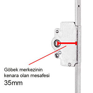 Pvc Pimapen 35mm Geniş Göbek İspanyolet Balkon Kapı Kilidi - 180cm