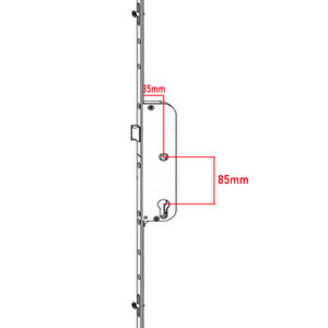 Pvc Pimapen 85mm Kilitli İspanyolet Balkon Kapı Kilidi - 180cm
