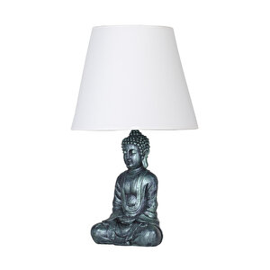Modern Dizayn Buda Abajur Turkuaz Beyaz