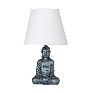 Modern Dizayn Buda Abajur Turkuaz Beyaz