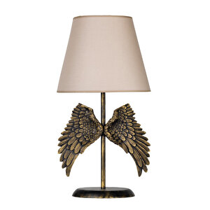 Modern Dizayn Melek Abajur Gold Bej