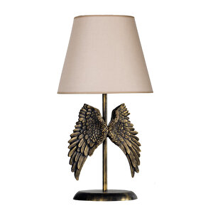Modern Dizayn Melek Abajur Gold Bej
