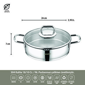 Diamond Strainer 8 Parça Süzgeçli Cam Kapaklı Çelik Tencere Seti