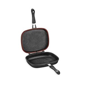 Kare Double Grill Pan 34 Cm Siyah
