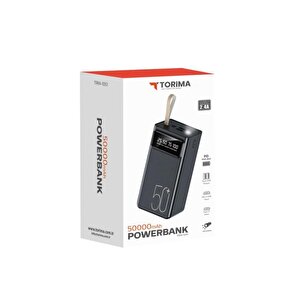 50000 Mah Fenerli 4 Çıkışlı Taşınabilir Dijital Göstergeli Powerbank Siyah