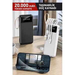 Torima Taşınabilir Batarya 20000 Mah Ledli 4 Çıkışlı Powerbank Trm-1021 Beyaz