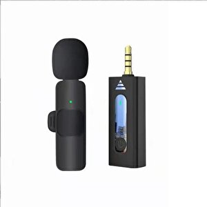 K35 Kablosuz Yaka Mikrofonu Aux Girişli Mini Taşınabilir Mikrofon