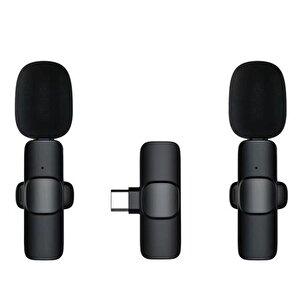 2 Adet Kablosuz Yaka Mikrofonu Typ-c 2'li Mini Mikrofon K9