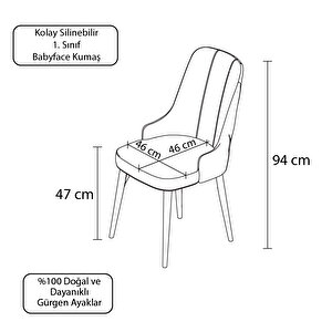 Arven Tekli 1. Kalite Beyaz Gürgen Ayaklı Sandalye Cappucino