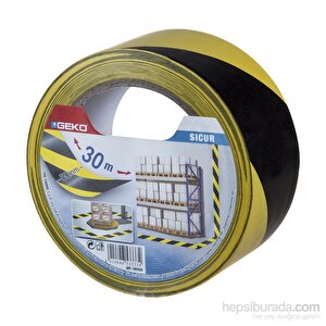 Yer İşaretleme Ve İkaz Bantı Pvc Sarı/Siyah 50mmx30m Sıcur