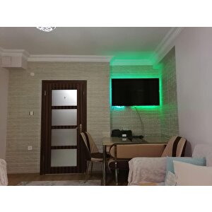 70x38cm 1 Adet  Çizgili Gri Tuğla Arkası Yapışkanlı Esnek Silinebilir Duvar Kağıdı Paneli