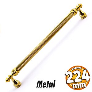 Şah Kulp Mobilya Mutfak Dolabı Çekmece Dolap Kulpları Kapak Kulpu Kulbu Gold Altın 224 Mm Metal