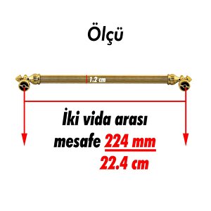 Şah Kulp Mobilya Mutfak Dolabı Çekmece Dolap Kulpları Kapak Kulpu Kulbu Gold Altın 224 Mm Metal