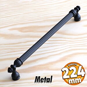 Şah Kulp Mobilya Mutfak Dolabı Çekmece Dolap Kulpları Kapak Kulpu Kulbu Siyah (224 Mm-22.4 Cm) Metal