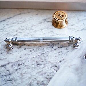 Şah Kulp Mobilya Mutfak Dolabı Çekmece Dolap Kulpları Kapak Kulpu Kulbu Krom Renk 192 Mm Metal
