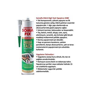 Somafix Beyaz Hibrit High Tack Korniş Yapıştırıcı 290 Ml