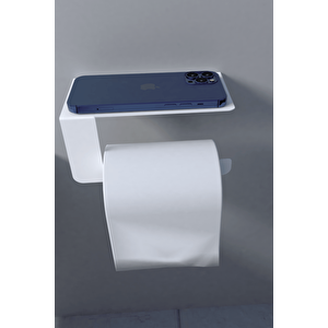 Metal Beyaz Telefon Raflı Tuvalet Kağıtlık, Wc Kağıtlık