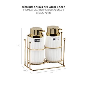 Okyanus Home Gold Premium Standlı Beyaz İkili Sıvı Sabunluk