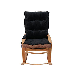 Şehzade Ahşap Sallanan Sandalye Ve Dinlenme Koltuğu Çift Renk (siyah/siyah) Doğal