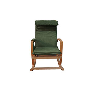 Vezir Ahşap Sallanan Sandalye Dinlenme Koltuğu Yeşil