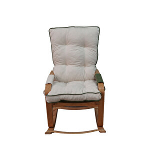 Şehzade Ahşap Sallanan Sandalye Ve Dinlenme Koltuğu Çift Renk (yeşil/krem) Doğal