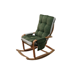 Şehzade Ahşap Sallanan Sandalye Ve Dinlenme Koltuğu Çift Renk (yeşil/krem) Doğal