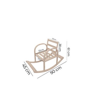 Candeco Cocuk Şirin Ahşap Sallanan Sandalye Dinlenme Koltuğu Pembe (doğal)