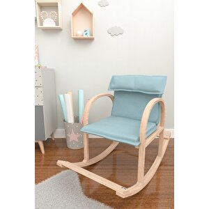 Candeco Çocuk Şirin Ahşap Sallanan Sandalye Dinlenme Koltuğu Mavi (doğal)