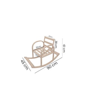 Candeco Çocuk Şirin Ahşap Sallanan Sandalye Dinlenme Koltuğu Mavi (doğal)