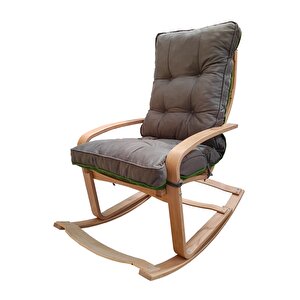 Şehzade Ahşap Sallanan Sandalye Ve Dinlenme Koltuğu Çift Renktir Füme/yeşil