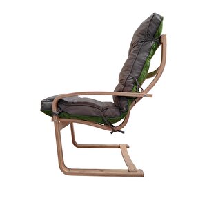 Şehzade Ahşap Sallanan Sandalye Ve Dinlenme Koltuğu Çift Renktir Füme/yeşil