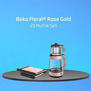 Beko Floral Rose Gold 2'li Mutfak Seti