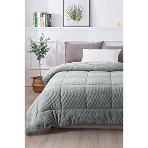 Ultra Yumuşak Çift Taraflı Wellsoft Peluş Yorgan Çift Kişilik Yıkanabilir (battaniye / Nevresim) 200x220 Cm Gri