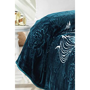 4 Kg Battaniye Supersoft Embos Kalın Yumuşak Peluş Çift Kişilik Yumoş Kabartma 220x240 Cm Elite Lacivert