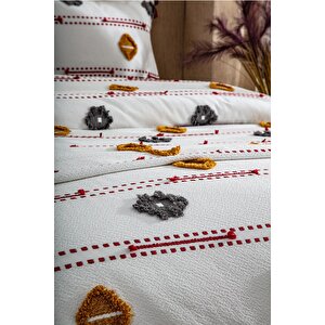 Katre Pamuklu Çift Kişilik (pike Takımı) Yatak Örtüsü Battal Çeyiz Seti 3 Parça Renkli