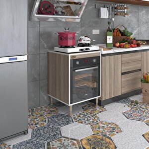 Ankastre Modülü Kabini Pança Tantra Crd 89-81*60*56 Fırın Ocak Dolabı Ayarlı Ayaklı Üstü Kapalı Beyaz