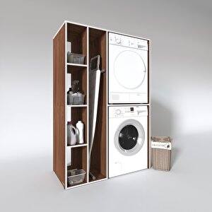 Kenzlife Çamaşır-kurutma Makinesi Dolabı Alyusha Sol Ceviz 180x120x60 Banyo Kapaksız Arkalıksız