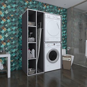 Çamaşır-kurutma Makinesi Dolabı Alyusha Sol Gri 180*120*60 Banyo Kapaksız Arkalıksız Gri