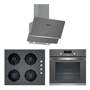 Profi̇lo OO36P9O10D-FRMA225G-DVK6J671 Üçlü Ankastre Plati̇n Gri̇ Star Set