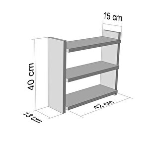 Kenzlife Mutfak Rafı Apti Gri 040*040*15 Duvar Tezgah