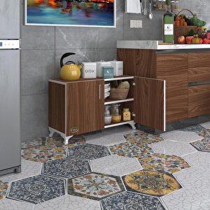 Kenzlife 2 Kapılı Dolap Rabia 048*070*032 Cvz Kapaklı Ayaklı Banyo Mutfak Ofis Kitaplık Ayakkabılık Kiler