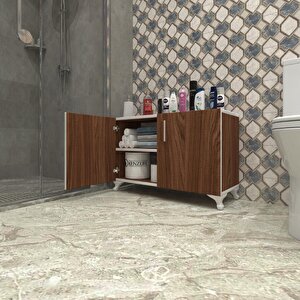 Kenzlife 2 Kapılı Dolap Rabia 048*070*032 Cvz Kapaklı Ayaklı Banyo Mutfak Ofis Kitaplık Ayakkabılık Kiler