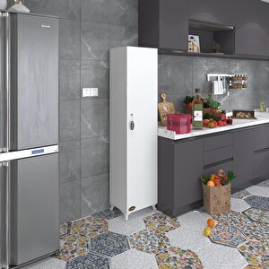 Kenzlife Mutfak Dolabı Zehra 168*030*032 Byz Kilitli Ayaklı Banyo Evrak Ofis Kitaplık Ayakkabılık Kiler
