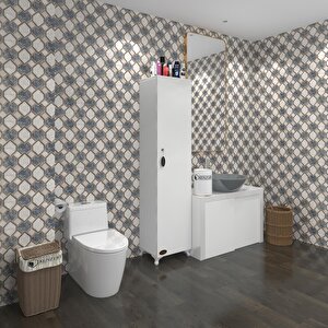 Kenzlife Mutfak Dolabı Zehra 168*030*032 Byz Kilitli Ayaklı Banyo Evrak Ofis Kitaplık Ayakkabılık Kiler