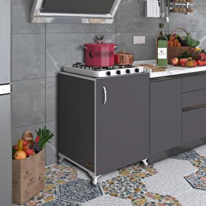 Ocak Dolabı Ahunaz Gri 85*60*56 Hazır Mutfak Klasik Set Üstü Ocak Için Arkalıksız