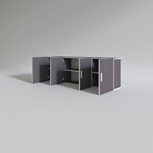 Hazır Mutfak Silvanus Gri 060*180*32 Mutfak Banyo Dolabı Kapaklı Raflı