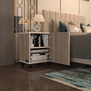 Kenzlife Mutfak Dolabı Mine 048*030*032 Crd Kapaklı Tekerlekli Banyo Evrak Ofis Kitaplık Ayakkabılık Kiler